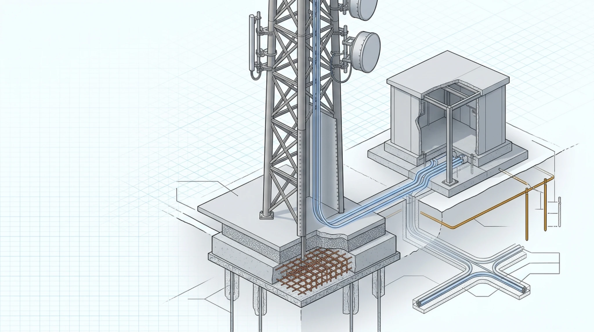 Civil works for telecom and electrical infrastructure